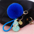 Jelly Gourd Plush Pom Pom Keychains With Braided Wrist Straps view 7