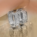 Light Luxury Micro Pave Zircon Huggie Earrings, Fashion Jewelry Accessories For Young Women view 5