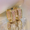Light Luxury Micro Pave Zircon Huggie Earrings, Fashion Jewelry Accessories For Young Women view 2