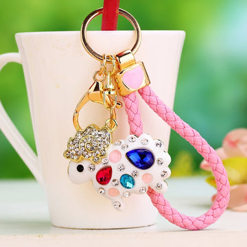 Sheep, Horse and Cattle Keychains With Braided Wrist Straps