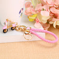 Enamel Scooter Keychains with Matching Braided Loops in Four Colors view 8