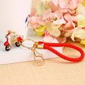 Enamel Scooter Keychains with Matching Braided Loops in Four Colors view 1