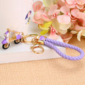 Enamel Scooter Keychains with Matching Braided Loops in Four Colors view 4