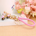 Enamel Scooter Keychains with Matching Braided Loops in Four Colors view 3