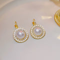 Vintage Round Pearl Rhinestone Alloy Braided Enamel Luxury Korean Style Women's Drop Earrings view 3