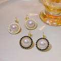 Vintage Round Pearl Rhinestone Alloy Braided Enamel Luxury Korean Style Women's Drop Earrings view 1