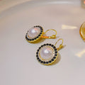 Vintage Round Pearl Rhinestone Alloy Braided Enamel Luxury Korean Style Women's Drop Earrings view 4
