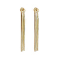 Light Luxury Metal Knotted Tassel Drop Earrings With Silver Pins, Minimalist European Style view 5