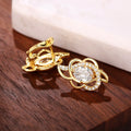 Zircon Flower D Buckle Hoop Earrings For Women Korean Japanese Commuter Ear Cuff view 4