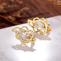 Zircon Flower D Buckle Hoop Earrings For Women Korean Japanese Commuter Ear Cuff view 3