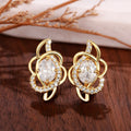 Zircon Flower D Buckle Hoop Earrings For Women Korean Japanese Commuter Ear Cuff view 1