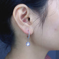 Round Zircon Four Prong Single Stone Ear Cuff With Tassel Chain, Fashion Women's Earring Earrings view 4