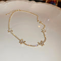Korean Dongdaemun Rhinestone Butterfly Alloy Collarbone Necklace Style Fashion Jewelry view 2