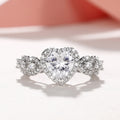 Korean Style Heart Zircon Ring For Women, Romantic Proposal Valentine Gift Jewelry view 3