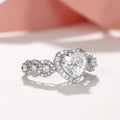 Korean Style Heart Zircon Ring For Women, Romantic Proposal Valentine Gift Jewelry view 4