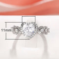Korean Style Heart Zircon Ring For Women, Romantic Proposal Valentine Gift Jewelry view 5