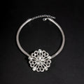 Oversized Metal Crystal Flower Choker Necklace Statement Luxury Fashion Jewelry For Women view 2