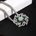 Oversized Metal Crystal Flower Choker Necklace Statement Luxury Fashion Jewelry For Women view 3