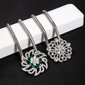 Oversized Metal Crystal Flower Choker Necklace Statement Luxury Fashion Jewelry For Women view 1