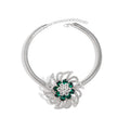 Oversized Metal Crystal Flower Choker Necklace Statement Luxury Fashion Jewelry For Women view 5