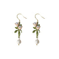Alloy Lily Of The Valley Leaf Stud Earrings With Silver Needle Posts Sweet Forest Style view 5