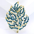 Alloy Rhinestone Leaf Brooch For Suits Coats And Sweaters view 3