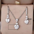 Heart Shape Jewelry Set With Platinum Plated Copper Zircon Earrings And Love Pendant For Women view 5