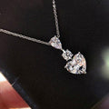 Heart Shape Jewelry Set With Platinum Plated Copper Zircon Earrings And Love Pendant For Women view 1