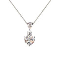 Heart Shape Jewelry Set With Platinum Plated Copper Zircon Earrings And Love Pendant For Women view 3