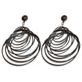 Chic Alloy Geometric Circle Hoop Earrings, Bold Metal Statement Drop Ear Jewelry view 5