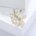 Alloy Rhinestone Flower Brooch Pin For Elegant Clothing Decoration view 4