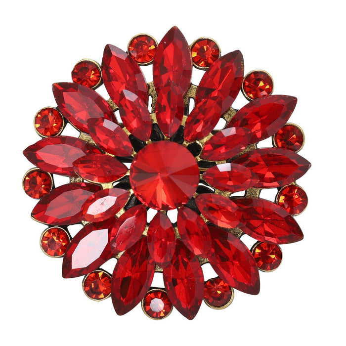Alloy Crystal Glass Brooch Pin For Elegant Garment Decoration