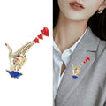 Creative Alloy Heart Shooting Brooch For Women Suit Lapel view 3