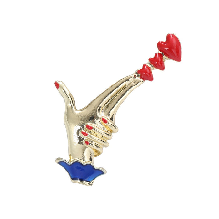 Creative Alloy Heart Shooting Brooch For Women Suit Lapel