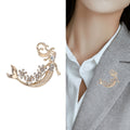 Alloy Rhinestone Mermaid Brooch Pin For Suits And Coats view 3
