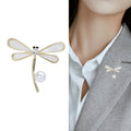 Shell Pearl Dragonfly Brooch For Women Clothing And Scarf Decoration view 3