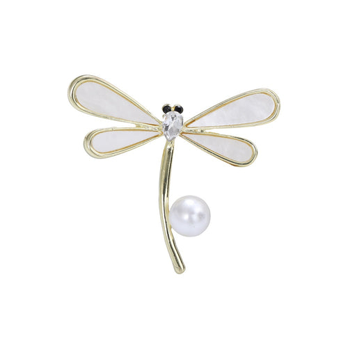 Shell Pearl Dragonfly Brooch For Women Clothing And Scarf Decoration