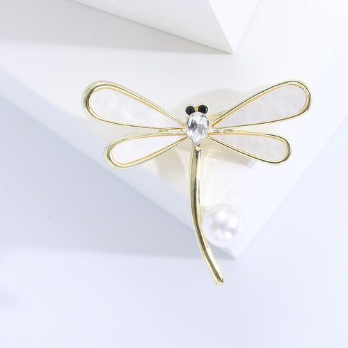 Shell Pearl Dragonfly Brooch For Women Clothing And Scarf Decoration