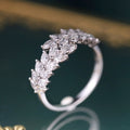 Gold Plated Copper Wheat Ear Ring For Women, Niche Fashion Adjustable Index Finger Jewelry view 3