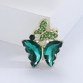 Alloy Crystal Double Butterfly Lapel Pin For Cardigans And Coats Brooch view 6