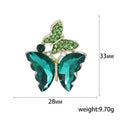 Alloy Crystal Double Butterfly Lapel Pin For Cardigans And Coats Brooch view 5