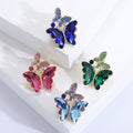 Alloy Crystal Double Butterfly Lapel Pin For Cardigans And Coats Brooch view 1