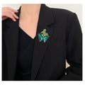 Alloy Crystal Double Butterfly Lapel Pin For Cardigans And Coats Brooch view 3