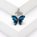 Alloy Crystal Double Butterfly Lapel Pin For Cardigans And Coats Brooch view 2