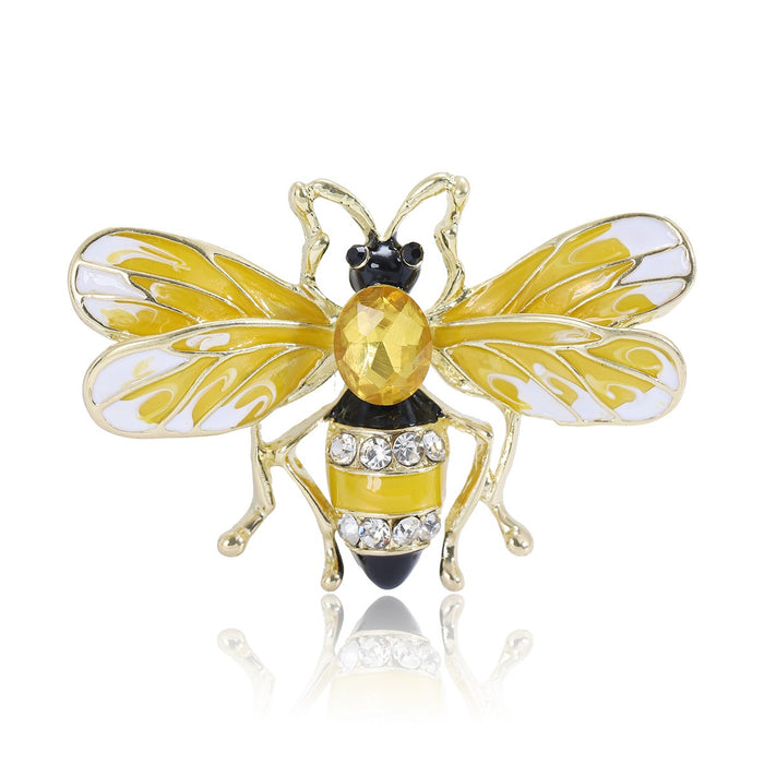 Alloy Enamel Bee Brooch For Coat And Jacket Accessories