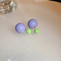 Korean Style Acrylic Round Ball Stud Earrings Minimalist Geometric Bead Earrings For Women view 2