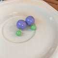 Korean Style Acrylic Round Ball Stud Earrings Minimalist Geometric Bead Earrings For Women view 4