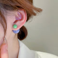 Korean Style Acrylic Round Ball Stud Earrings Minimalist Geometric Bead Earrings For Women view 3