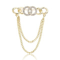 Alloy Rhinestone Chain Tassel Brooch Pin For Suit Decoration view 5