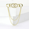 Alloy Rhinestone Chain Tassel Brooch Pin For Suit Decoration view 2